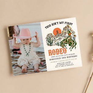 Invitation Deuxième rodéo Western Cowboy 2e photo d'anniversa