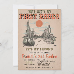 Invitation Deuxième Rodéo Western Cowboy Ce n'est pas mon pre