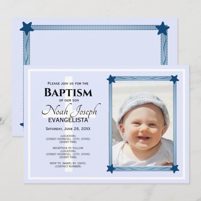 Invitation d'événement moderne BAPTISM (Devant / Derrière)