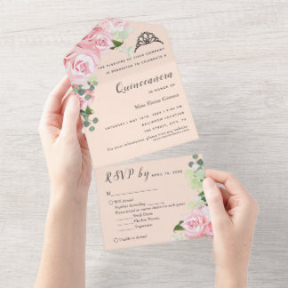 Invitation d'événement pliable triple RSVP Fleur d