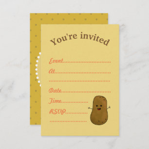Invitation d'événements, pomme de terre joyeux