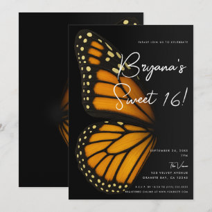Invitation Devenir Papillon Monarque Mariposa Sweet 16