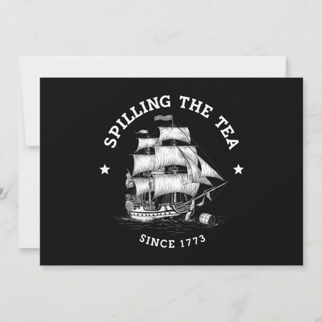 Invitation Déverser Le Thé Depuis 1773 4 juillet Drôle (Devant)