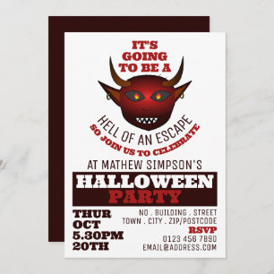 Invitation Devil's Hell Theme, Escape Room Halloween Party