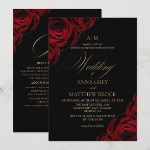 Invitation Devine Elegant Rose⎮Tout en Un Mariage