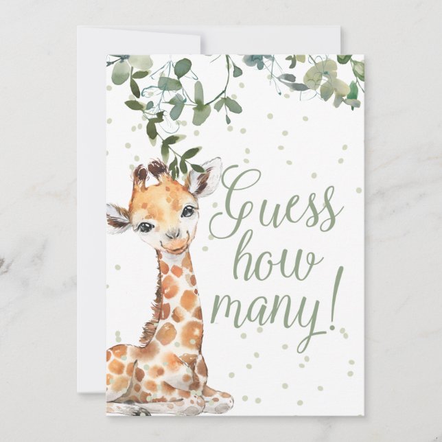 Invitation Devinez combien de petites affiches de Baby shower (Devant)