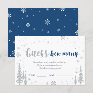 Invitation Devinez combien   Jeu de Baby Shower Bébé Hiver Bl