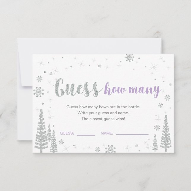 Invitation Devinez combien | Jeu de Baby Shower d'Hiver (Devant)