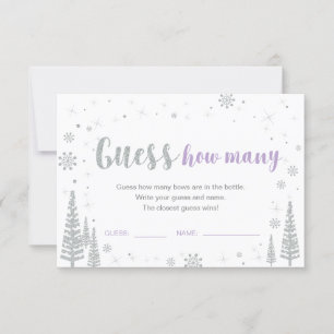 Invitation Devinez combien Jeu de Baby Shower d'Hiver