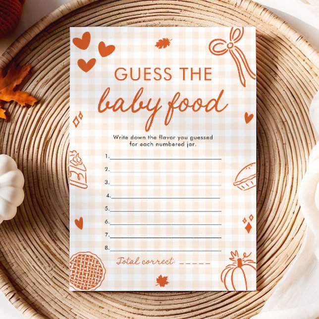 Invitation Devinez la Nourriture pour Bébé à la Baby Shower d (Fall Hand Drawn Baby Shower Guess The Baby Food)