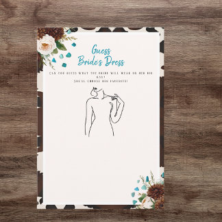 Invitation Devinez la robe Jeu de Baby Shower Rustique Bohème