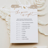 Invitation Devinez le jeu de Baby shower Prix Twinkle Star