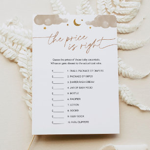 Invitation Devinez le jeu de Baby shower Prix Twinkle Star