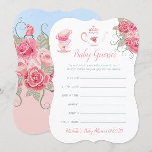 Invitation Devinez le thème de la Baby Shower avec des roses