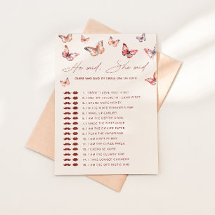 Invitation Devinez qui a dit Boho Papillon Enterrement de Vie