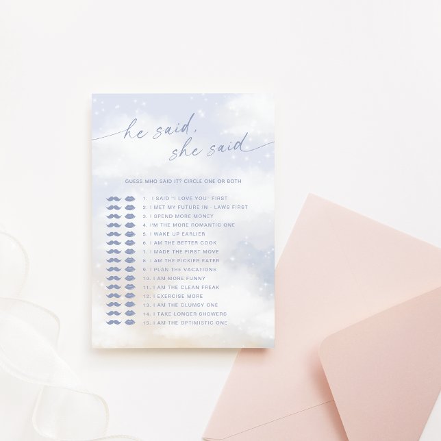 Invitation Devinez qui a dit Jeu de Baby Shower Cloud 9 (Créateur téléchargé)