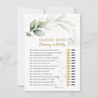 Devinez Qui Baby shower Jeu Floral Verdure Invita