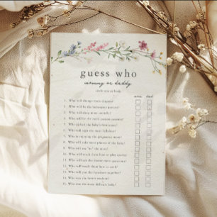 Invitation Devinez qui maman ou papa Baby shower jeu