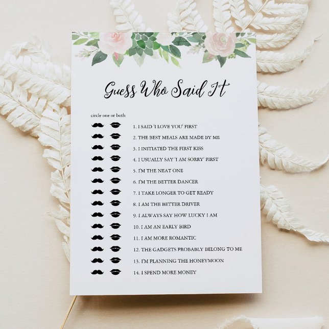 Invitation DEVON Devine Qui A Dit It Fête des mariées Game (Créateur téléchargé)