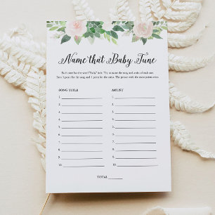 Invitation DEVON Floral Nom That Baby Tune Baby shower Jeu