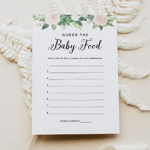 Invitation DEVON Green Guess the Baby Food Game Card