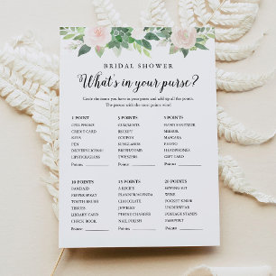 Invitation DEVON Green What's In Your Purse Shower Game