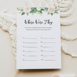 Invitation DEVON Où Étaient-Ils Fête des mariées Game Card