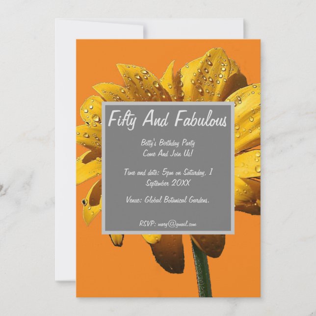 Invitation Dew Drops Daisy Cinquante Et Fabuleux Anniversaire (Devant)