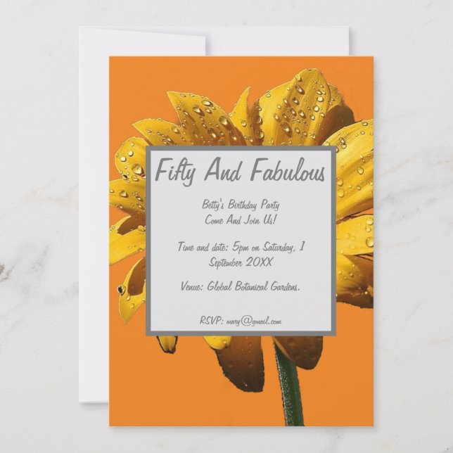 Invitation Dew Drops Daisy Cinquante Et Fabuleux Anniversaire (Devant)