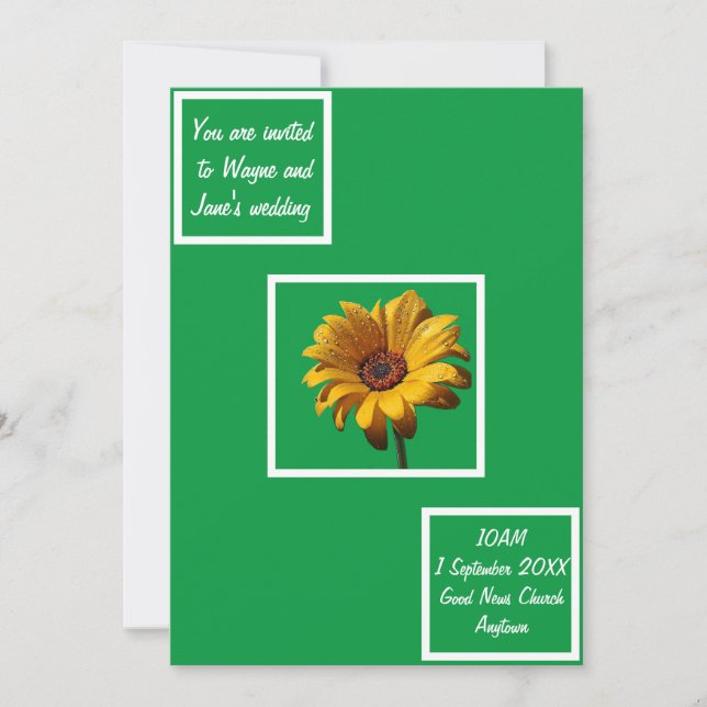 Invitation Dew Drops Daisy Mariage (Devant)