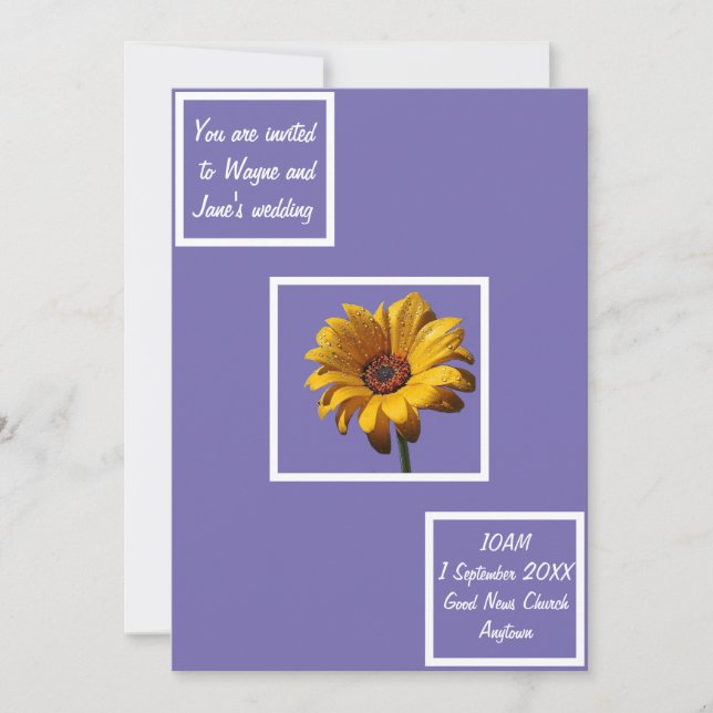 Invitation Dew Drops Daisy Mariage (Devant)