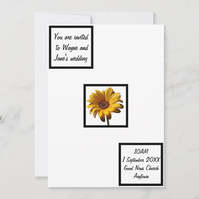 Invitation Dew Drops Daisy Mariage (Devant)