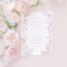 Invitation d'Fête des mariées Blush Toile | Chi fl
