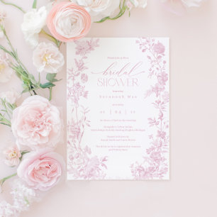 Invitation d'Fête des mariées Blush Toile Chi fl
