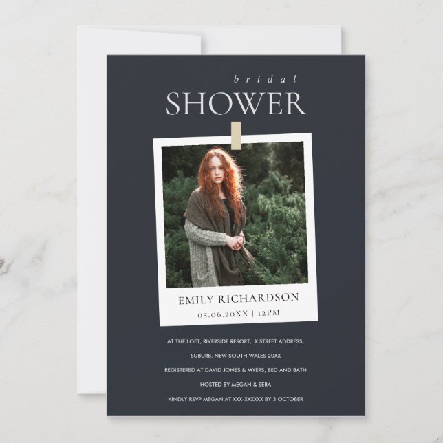 INVITATION D'FÊTE DES MARIÉES PHOTO PERSONNALISÉE  (Devant)