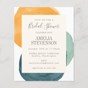 Invitation d'Fête des mariées Turquoise d'aquarell