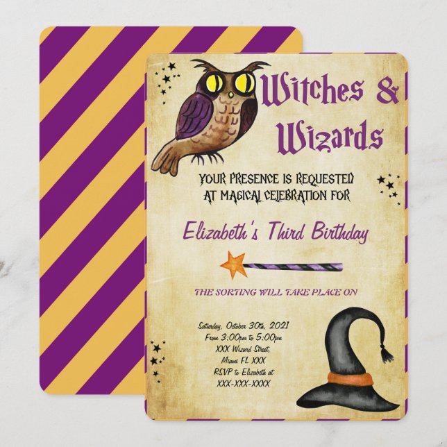 Invitation d'Halloween (Devant / Derrière)