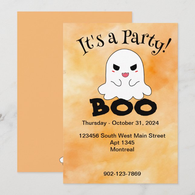 Invitation d'Halloween (Devant / Derrière)
