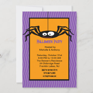 Invitation d'Halloween à l'araignée penchée