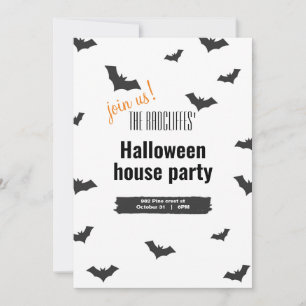 Invitation d'Halloween avec chauves-souris