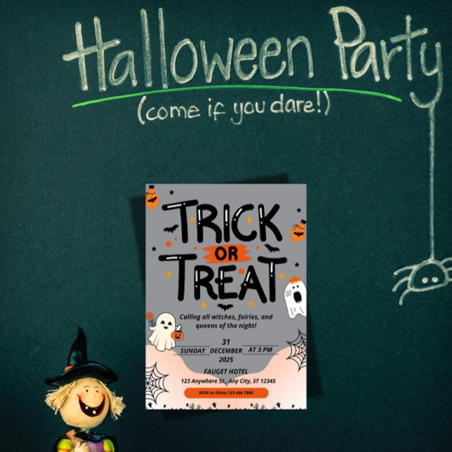 Invitation d'Halloween avec un texte chinois mysté (Créateur téléchargé)