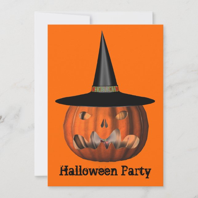 Invitation d'Halloween Casquette Jack-o'-lantern W (Devant)