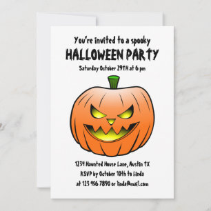 Invitation d'Halloween citrouille effrayante