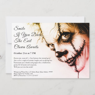 Invitation d'Halloween Clown - Sinister Smile