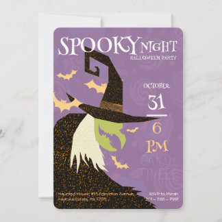 Invitation d'Halloween de sorcière