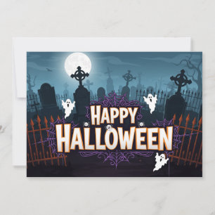Invitation d'Halloween du cimetière éffrayant