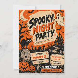 Invitation d'Halloween effrayante Faisons une fête