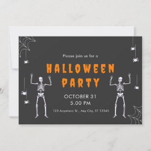 Invitation d'Halloween en orange noir