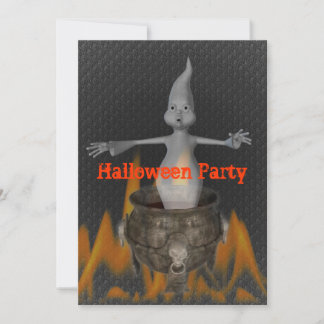Invitation d'Halloween Flames fantômes