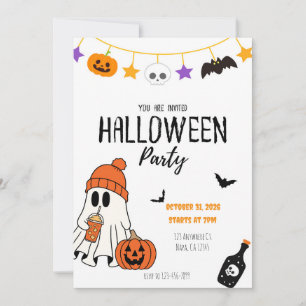 Invitation d'Halloween noir et orange